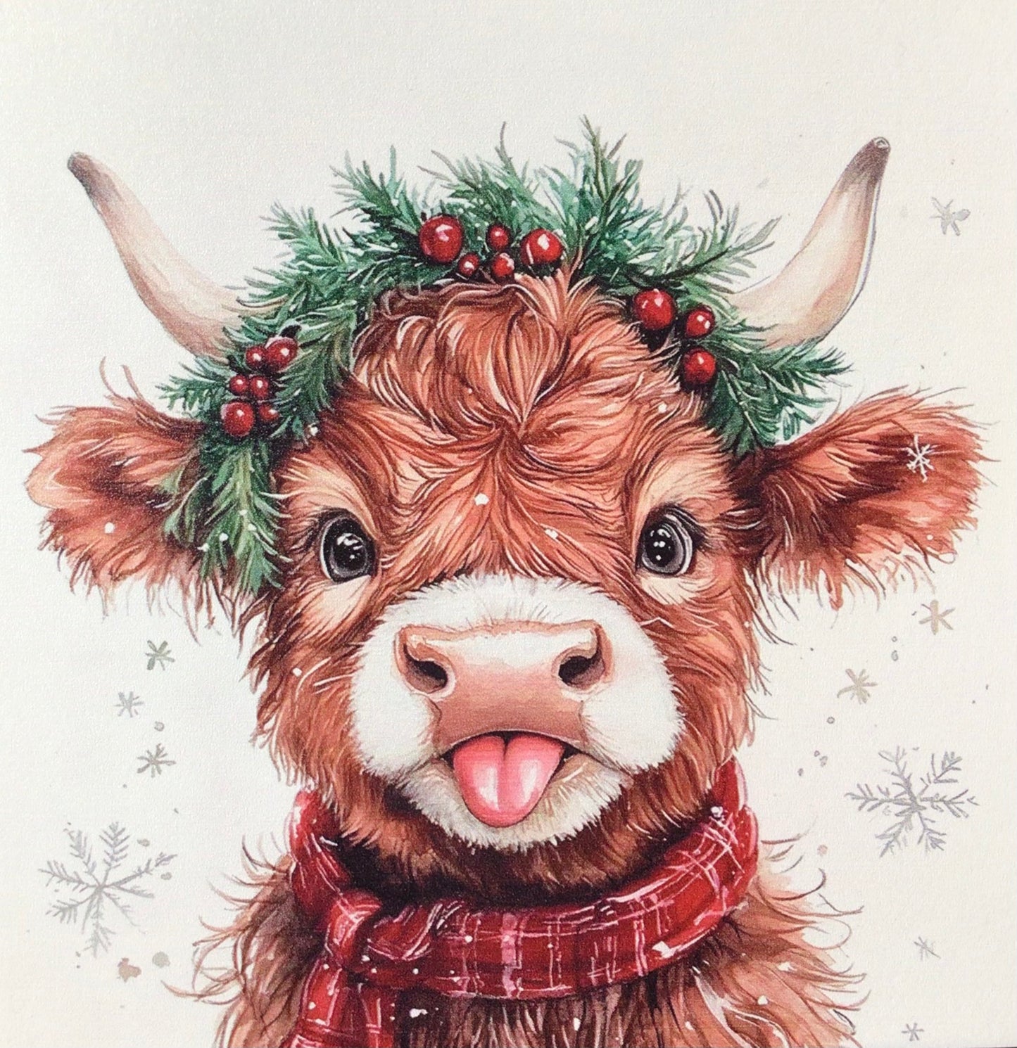 Super Cute Holiday Highland Calf