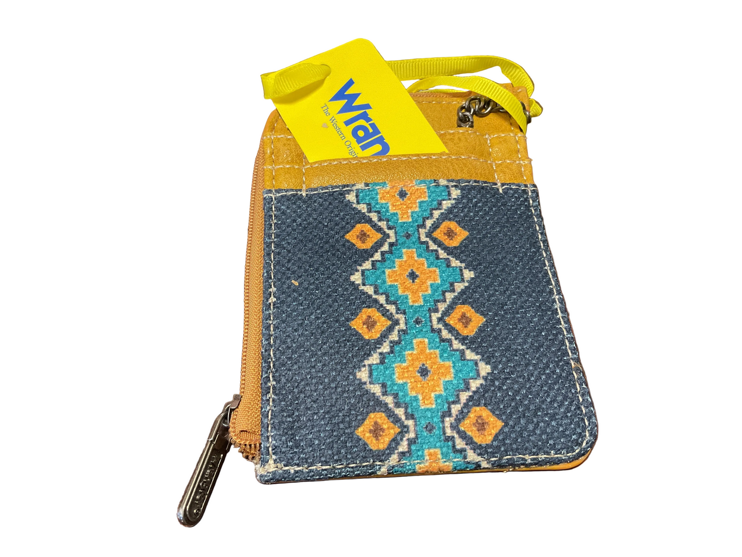 Wrangler Southwestern Art Mini Zip Card Case - Blue