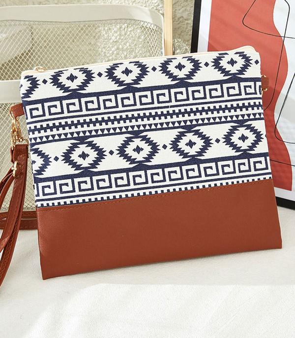 Boho Aztec Print Crossbody Bag
