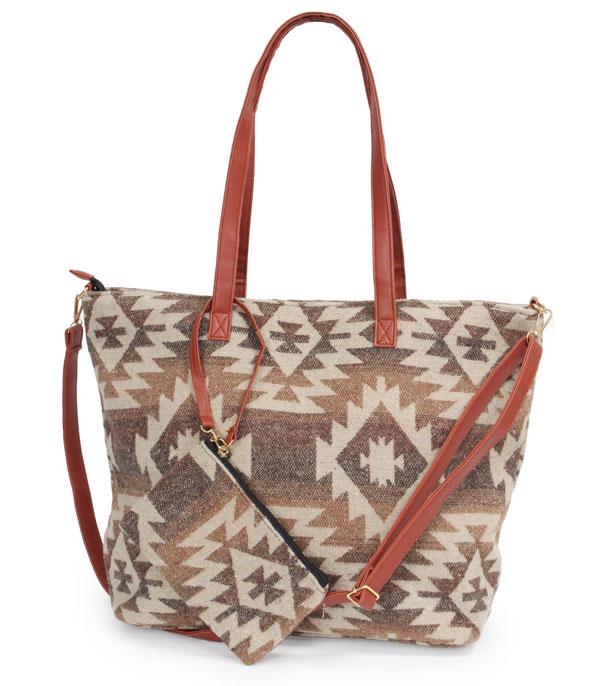 2 In 1 Aztec Print Tote Bag