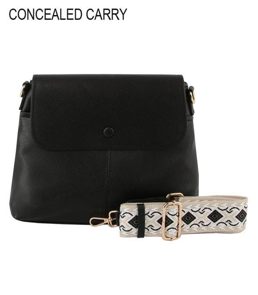 Guitar Strap Concealed Carry Crossbody- Black