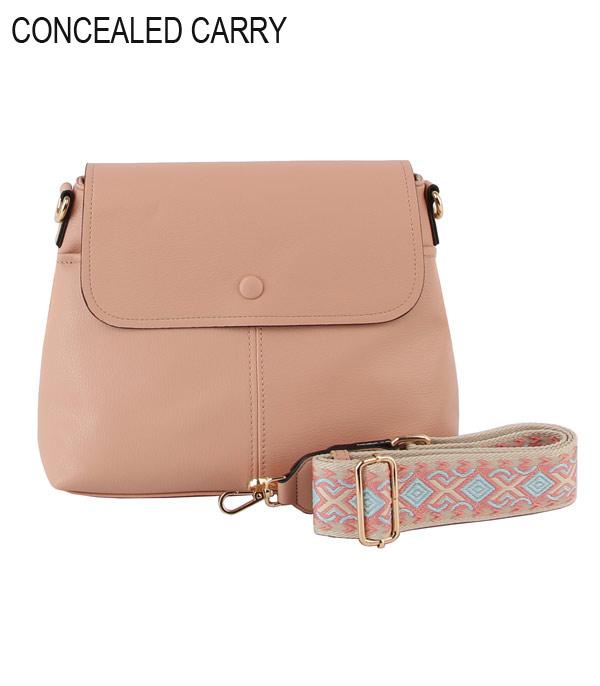 Guitar Strap Concealed Carry Crossbody - Blush