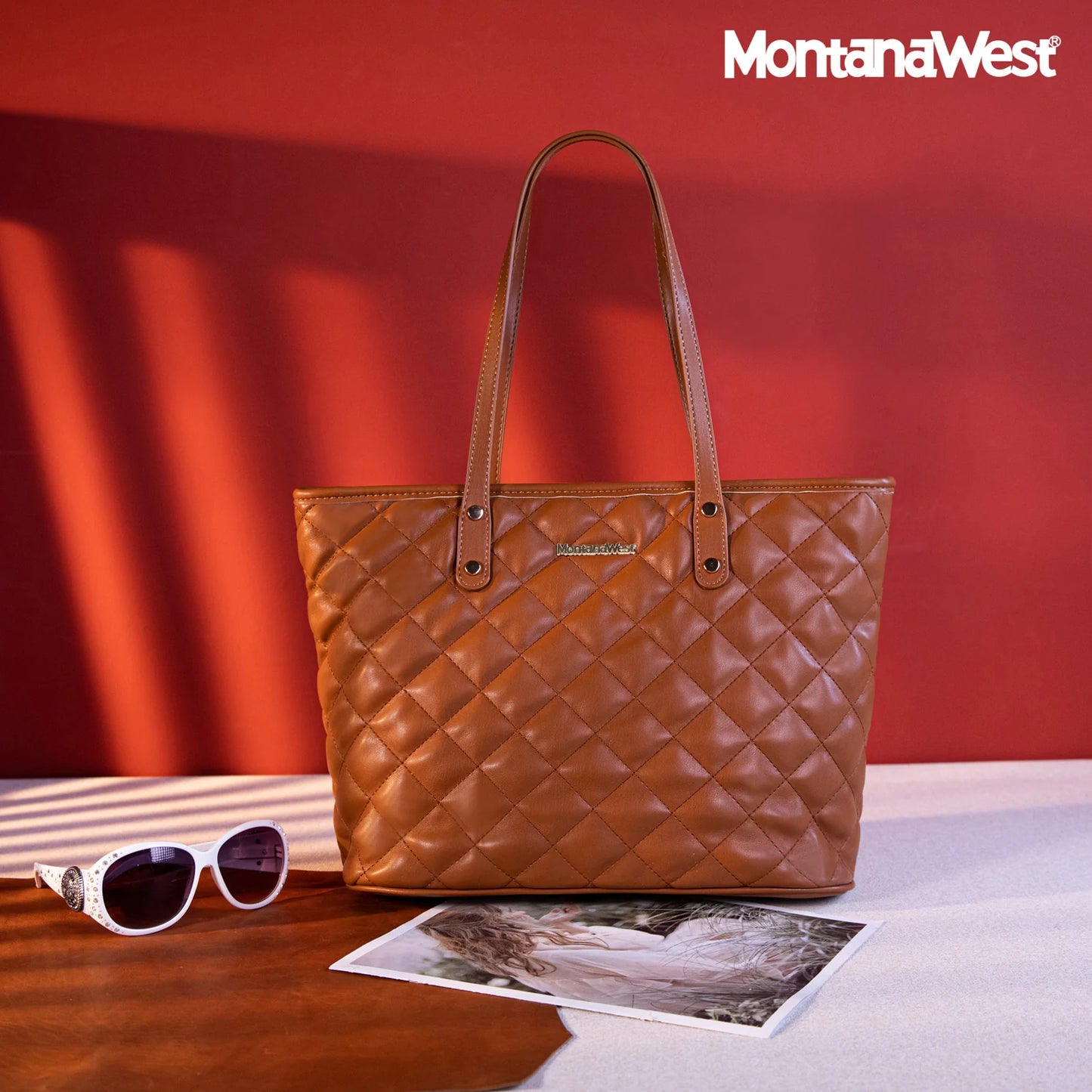 Montana West Quilted Carry-All Tote - Brown