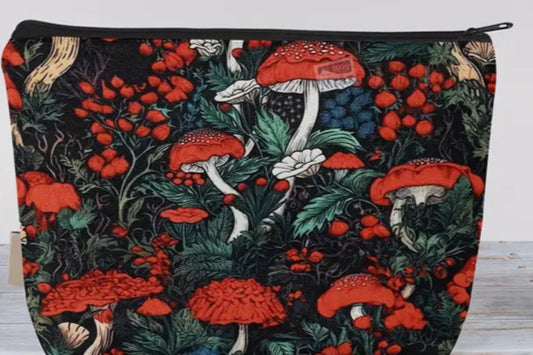 Makeup Bag - Red Mushroom Design