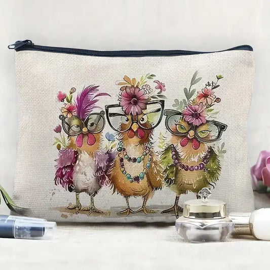 Cartoon Chicken Makeup Bag