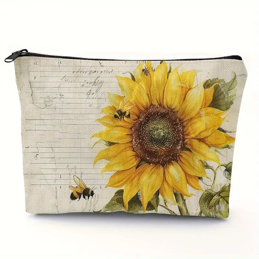 Stylish Sunflower Makeup Bag