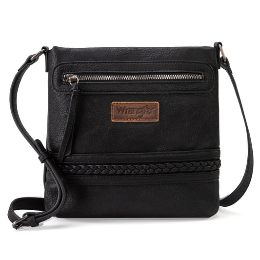 Wrangler Braided Concealed Carry Crossbody- Black