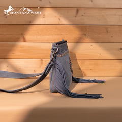 Montana West Tooled Aztec Concho Collection Crossbody - Jean