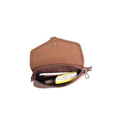 Montana West 100% Genuine Leather Concho Collection Crossbody/Wristlet - Brown