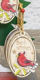 Holly Cardinal Oval Ornament