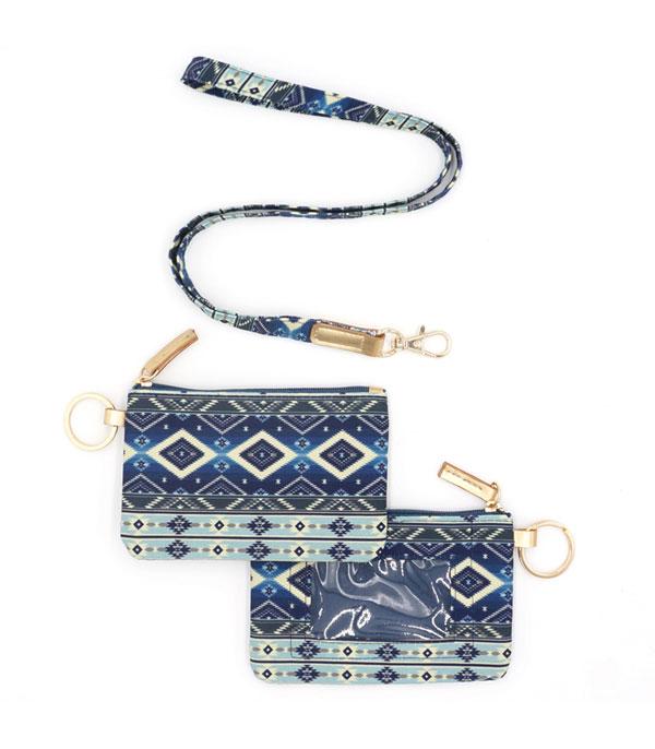 Aztec Print ID Wallet and Lanyard