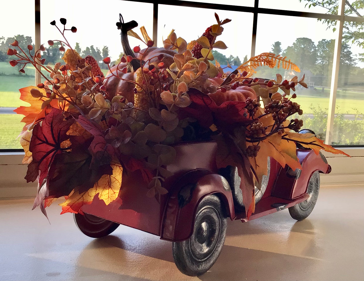 Red Antique Truck Fall Centerpiece