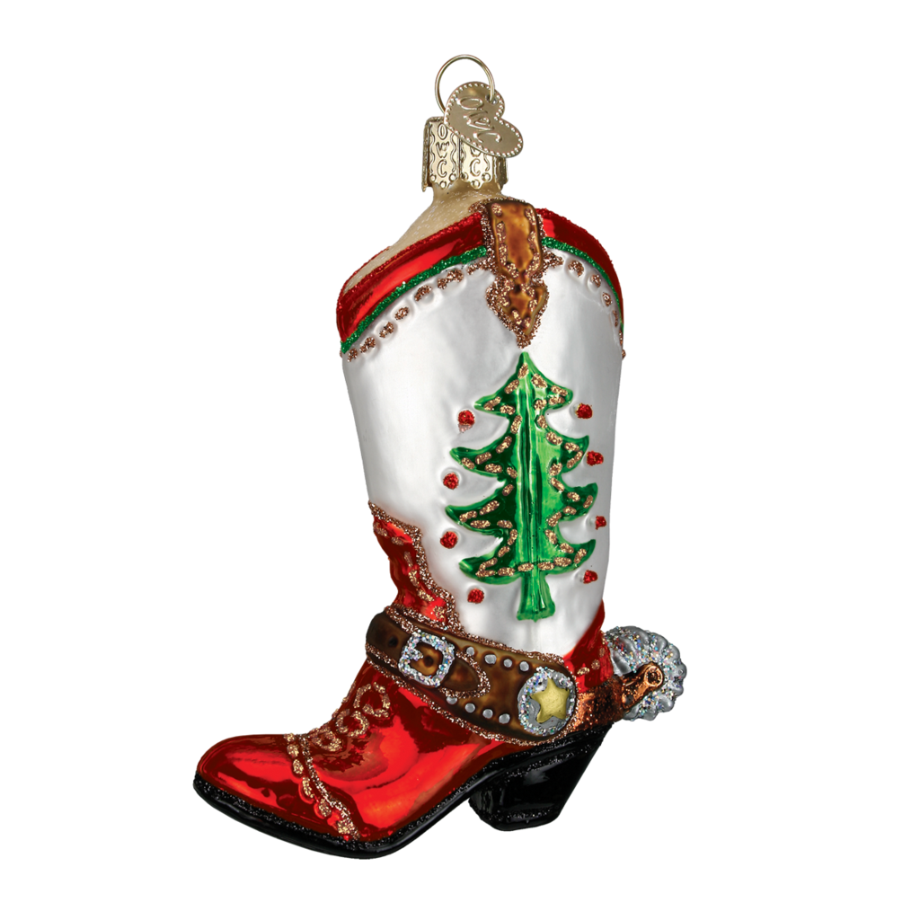 Christmas Cowboy Boot Ornament