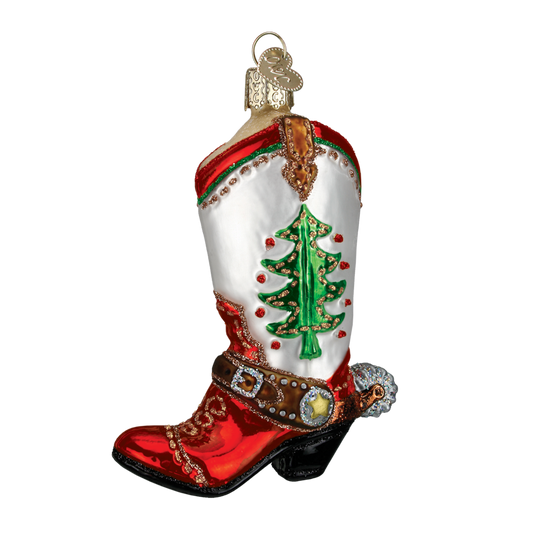 Christmas Cowboy Boot Ornament