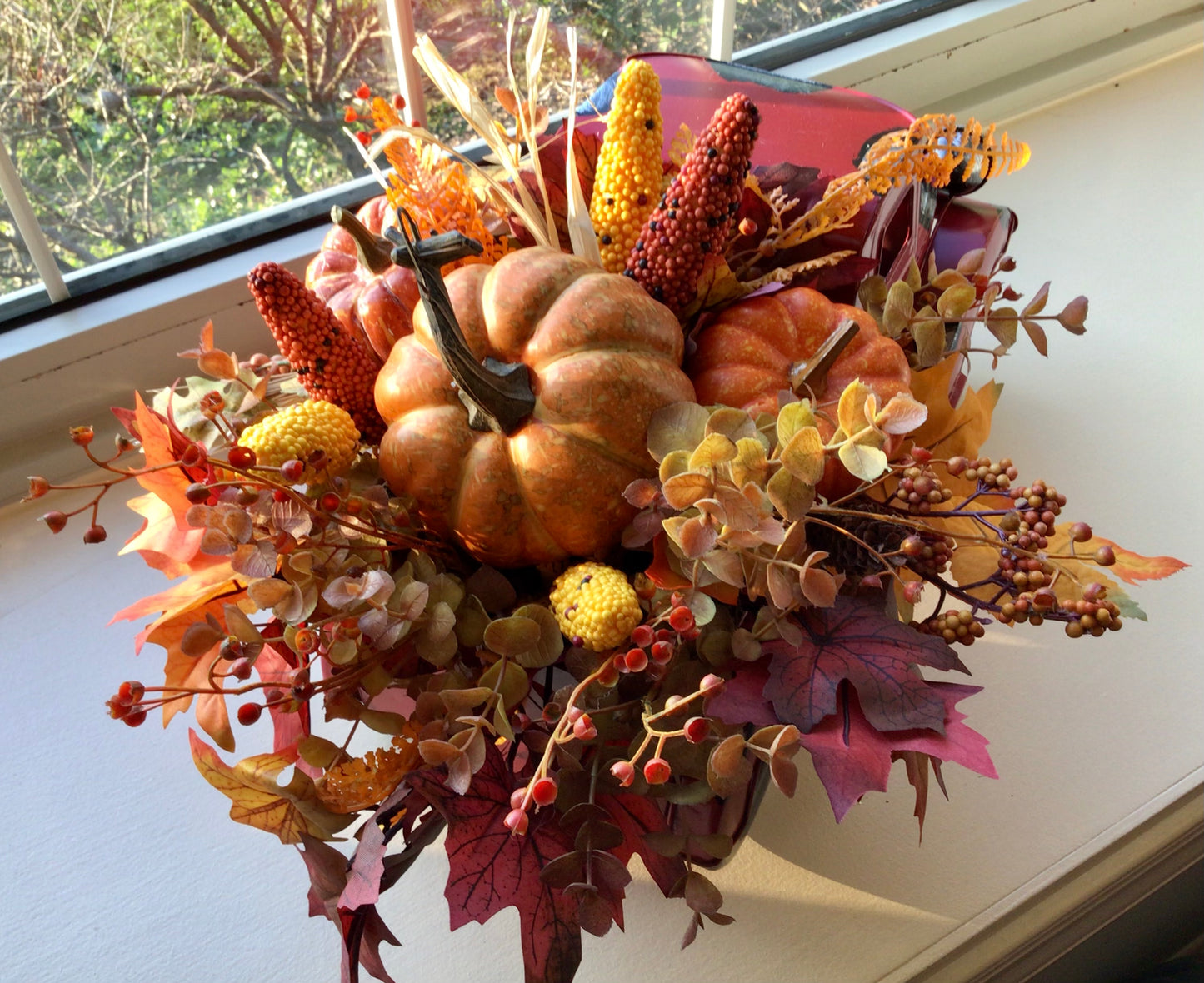 Red Antique Truck Fall Centerpiece