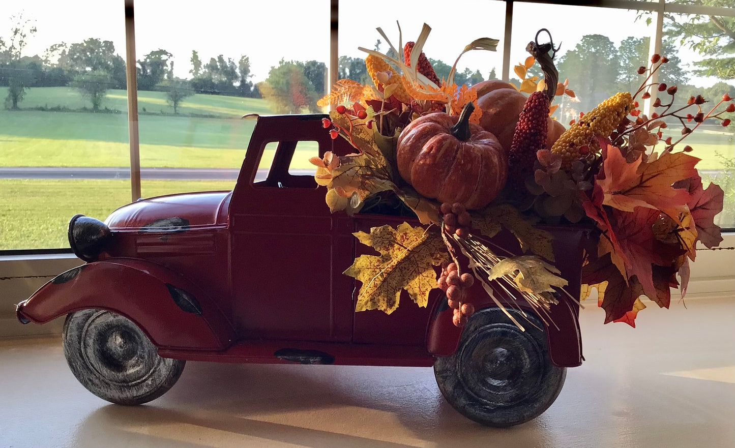 Red Antique Truck Fall Centerpiece