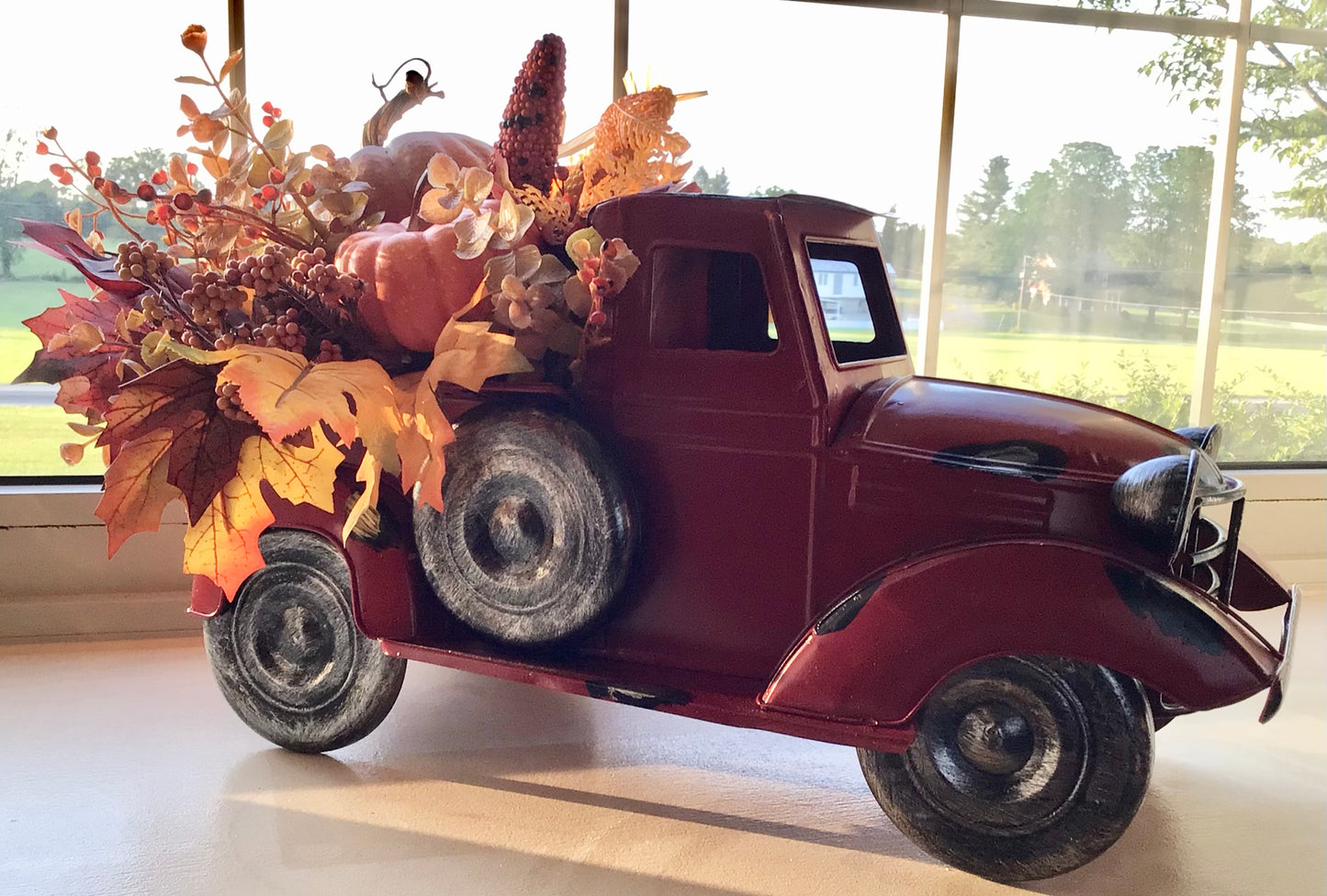 Red Antique Truck Fall Centerpiece