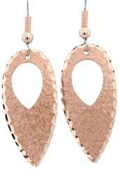 Textured Teardrop Copper Earrings