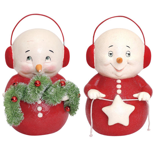 Snowman with Christmas Garland/Star