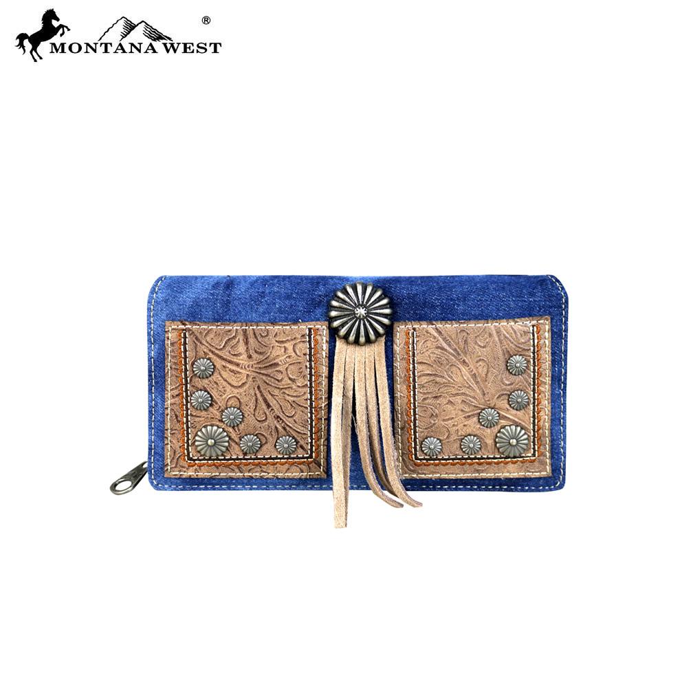 Montana West Concho Collection Secretary Style Wallet