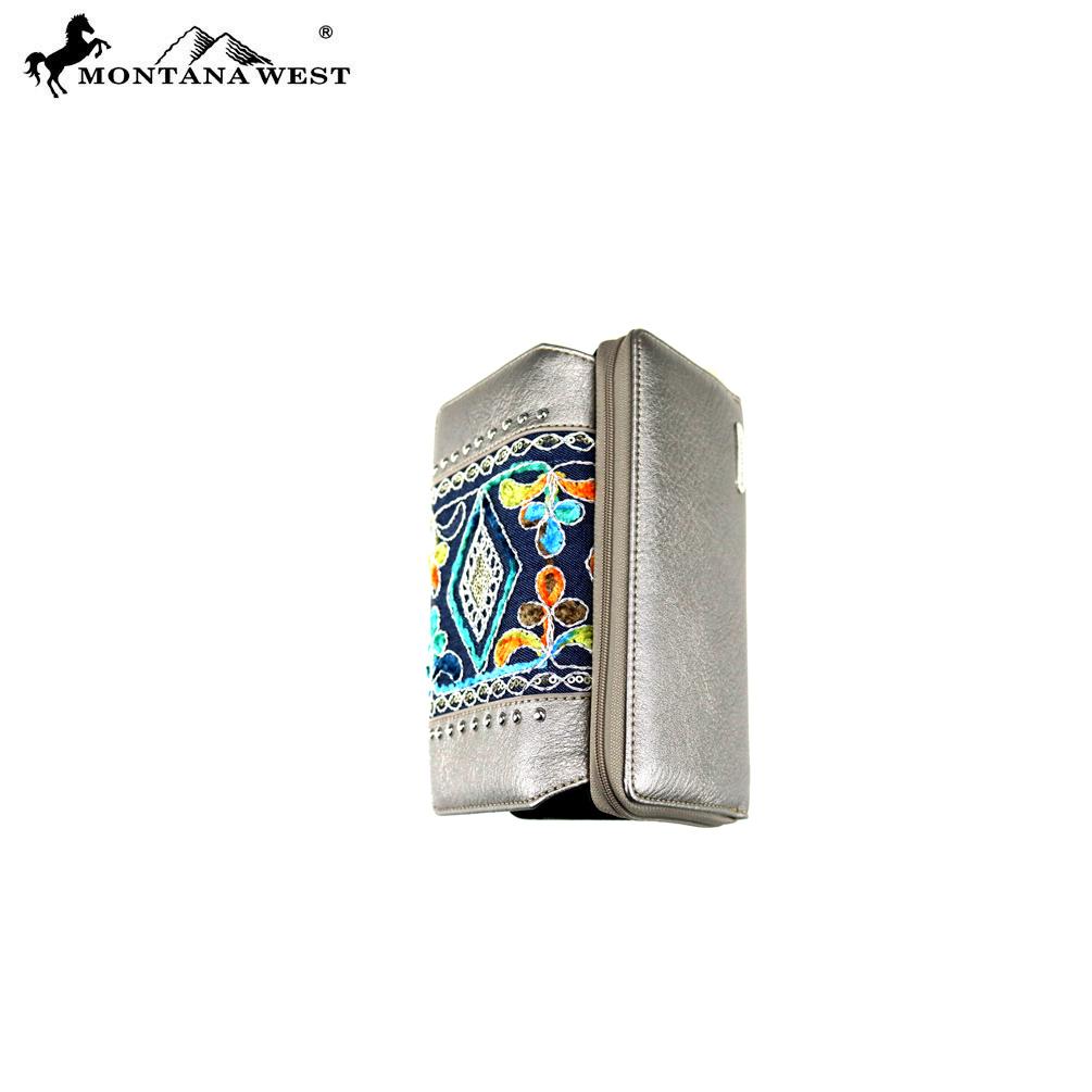 Montana West Embroidered Secretary Style Wallet