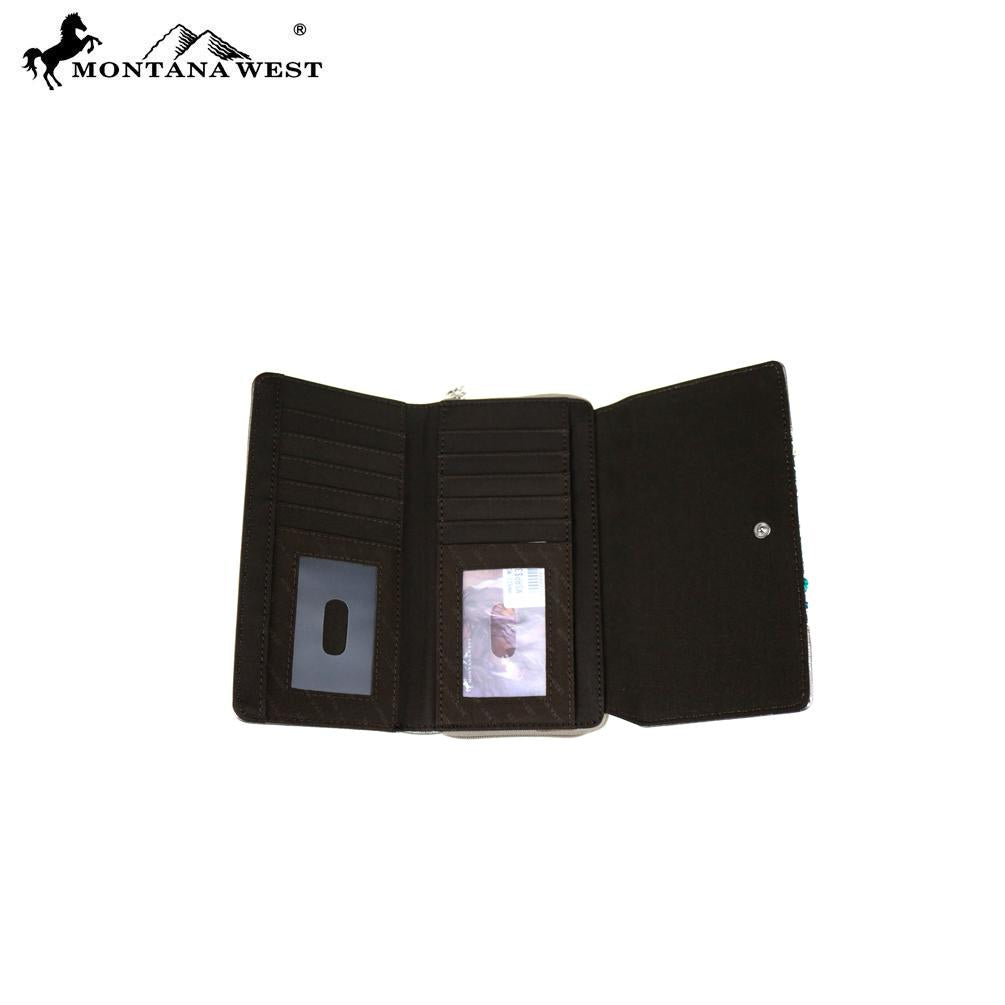 Montana West Embroidered Secretary Style Wallet