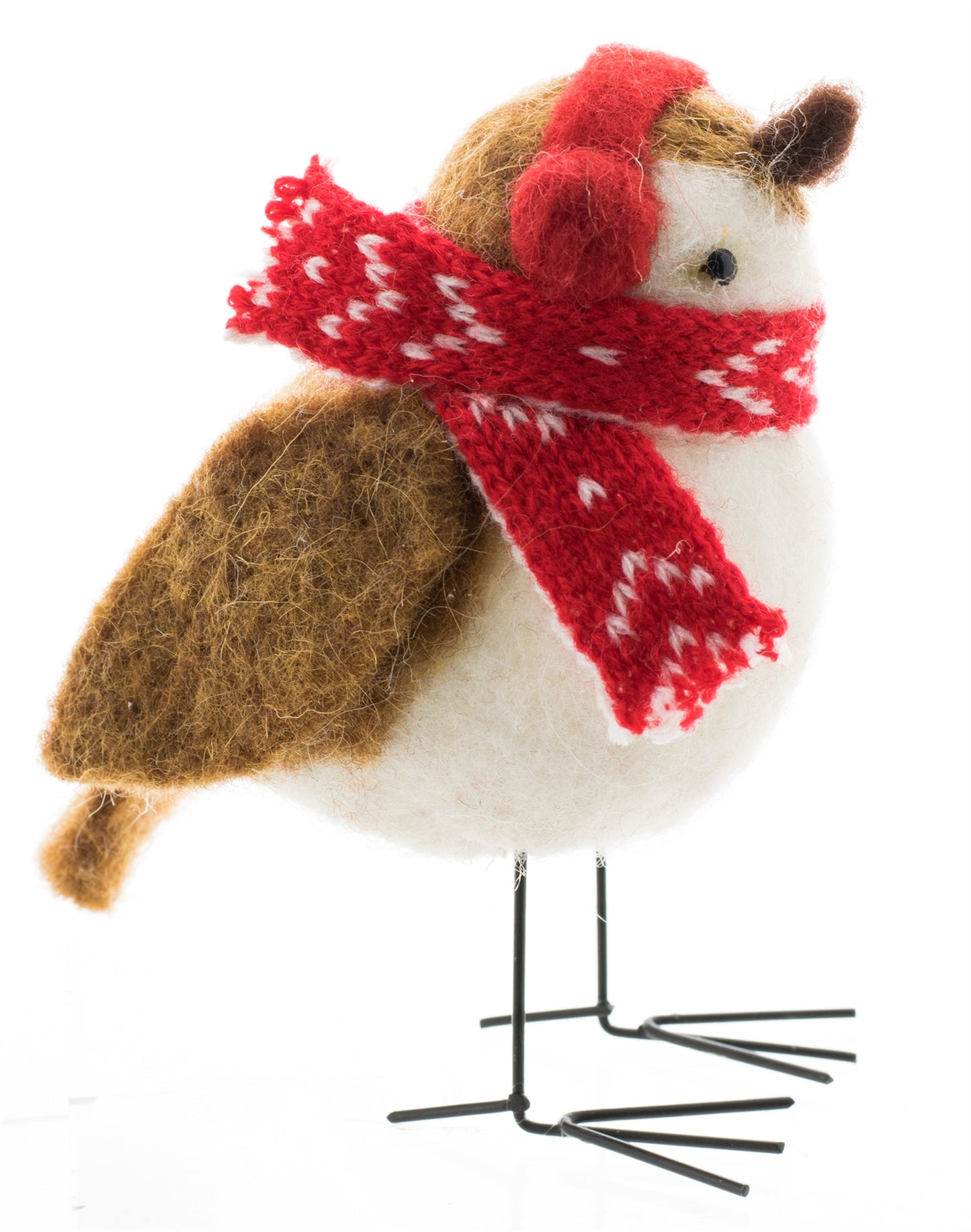 Wool Bird With Scarf And Earmuffs