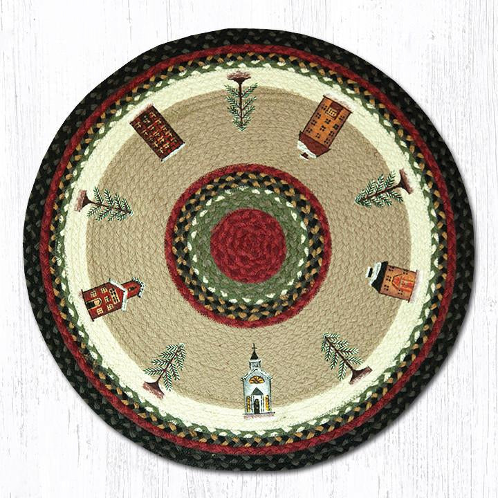 Winter Village Round Patch Rug