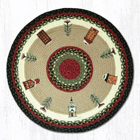 Winter Village Round Patch Rug