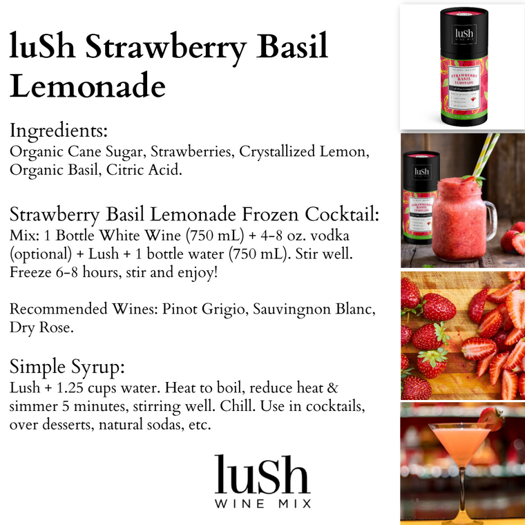 Strawberry Basil Lemonade Wine Mix
