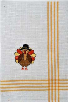 Embroidered Turkey Tea Towel