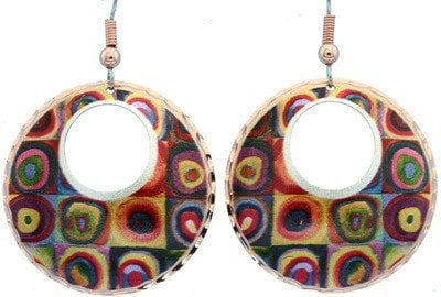Squares with Concentric Circles Earrings