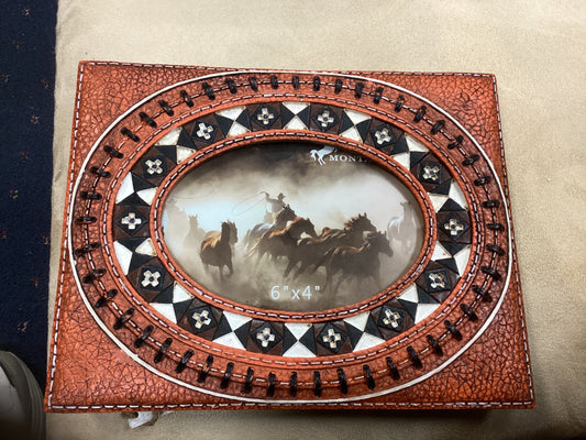 Brown Aztec Resin Texture Photo Frame