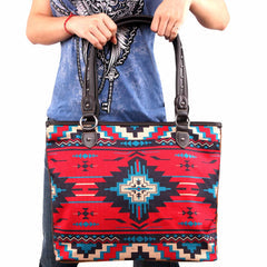 Montana West Aztec Canvas Tote Bag