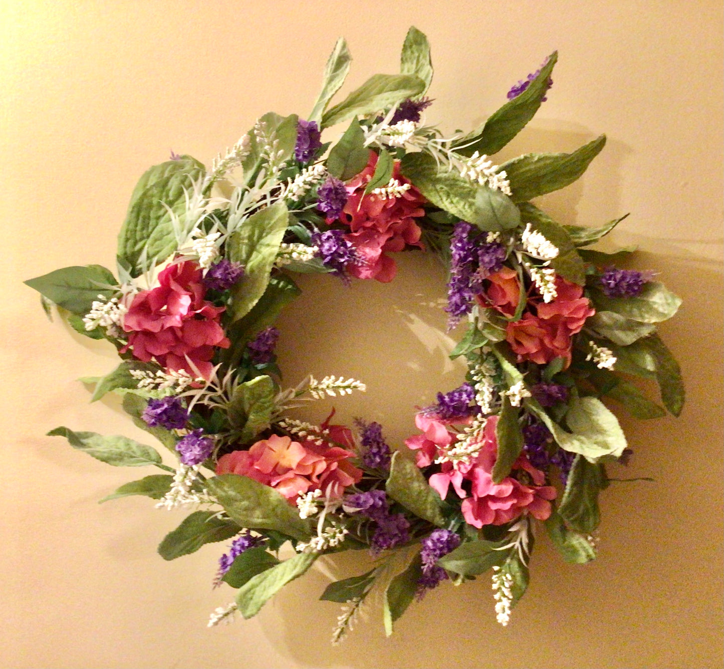 Pink Hydrangeas Wreath