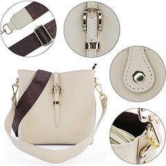 Montana West Real Leather Shoulder/Crossbody Bag - Beige