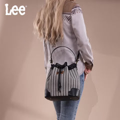 Lee Stripe Collection Drawstring Bucket Crossbody