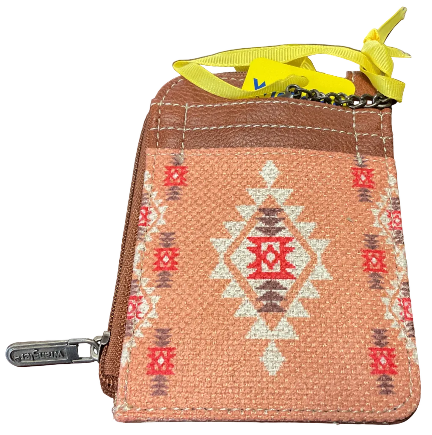 Wrangler Southwestern Art Mini Zip Card Case - Orange