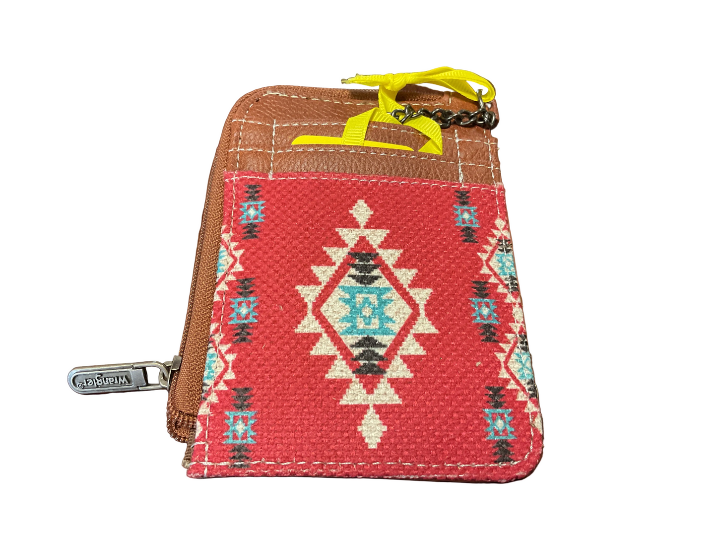 Wrangler Southwestern Art Mini Zip Card Case - Burgundy