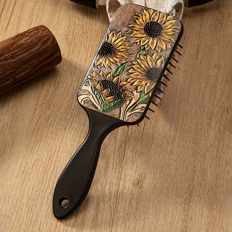 Hair Brush - Western Design - Sunflower