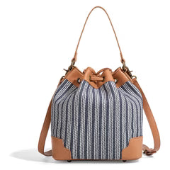 Lee Stripe Collection Drawstring Bucket Crossbody