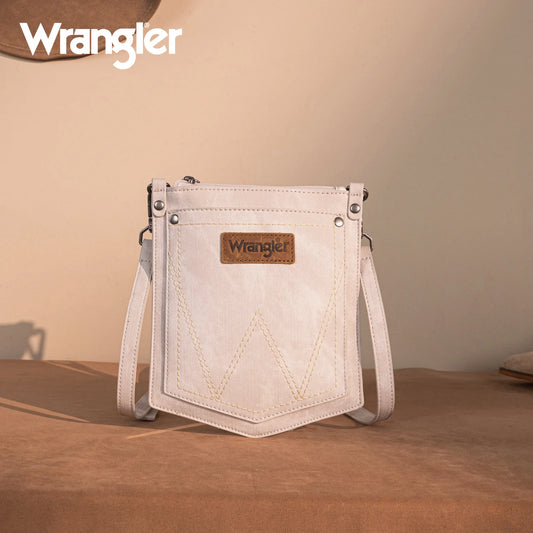 Wrangler "W" Stitch Water Repellent Denim Pocket Crossbody - Beige