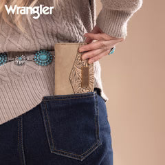 Wrangler Floral Tooled Card Holder Bi-Fold Wallet