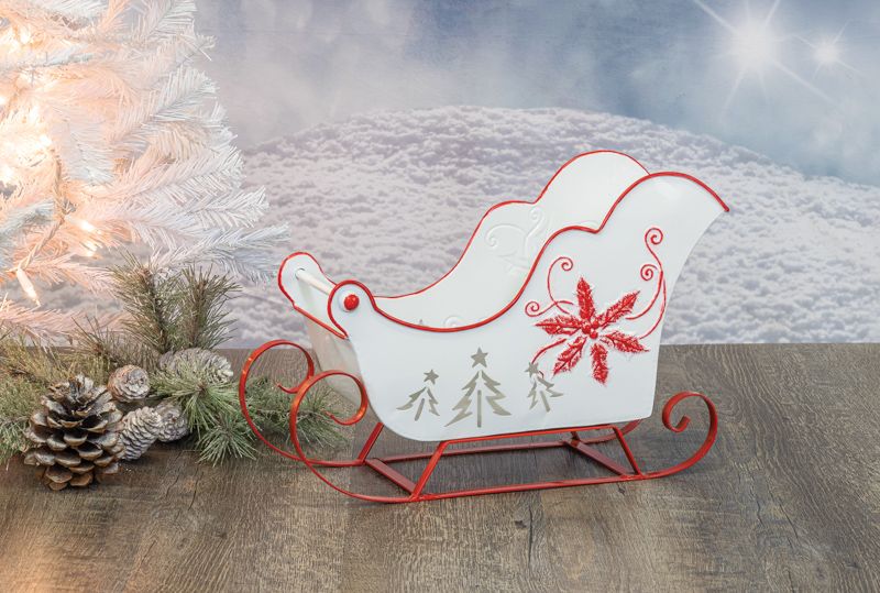 Winter Poinsettia Art Sled