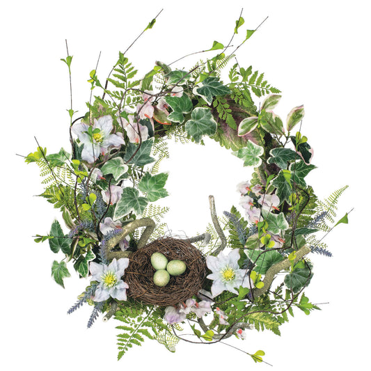 Clematis, Sweet Pea and Lavender Wreath