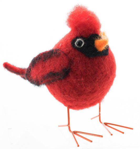 Wool Cardinal With Big Hair