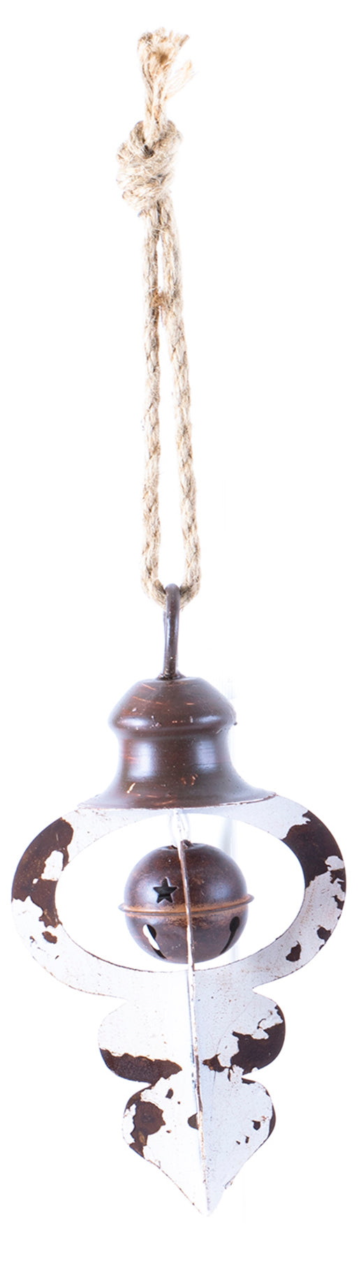 Distressed Metal Ornament With Bell