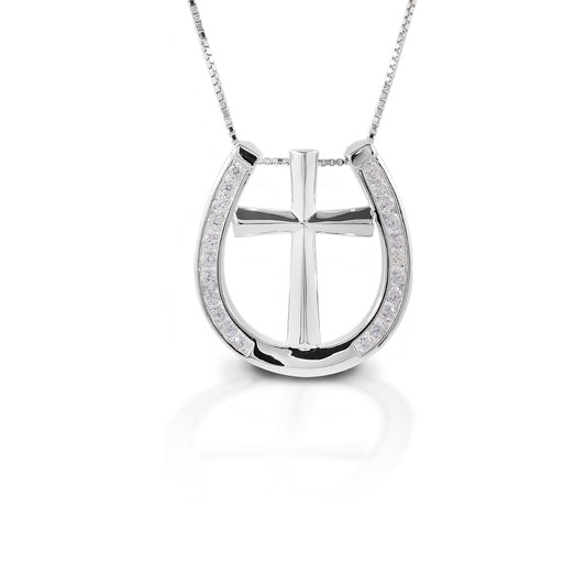 Cross Horseshoe Pendant Necklace