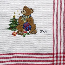 Embroidered Teddy Bear Tea Towel