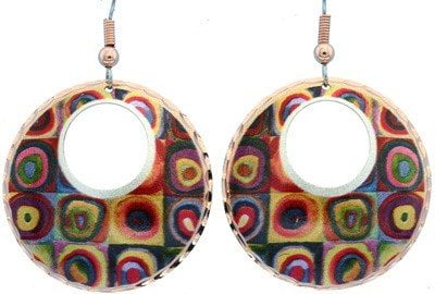 Squares with Concentric Circles Earrings